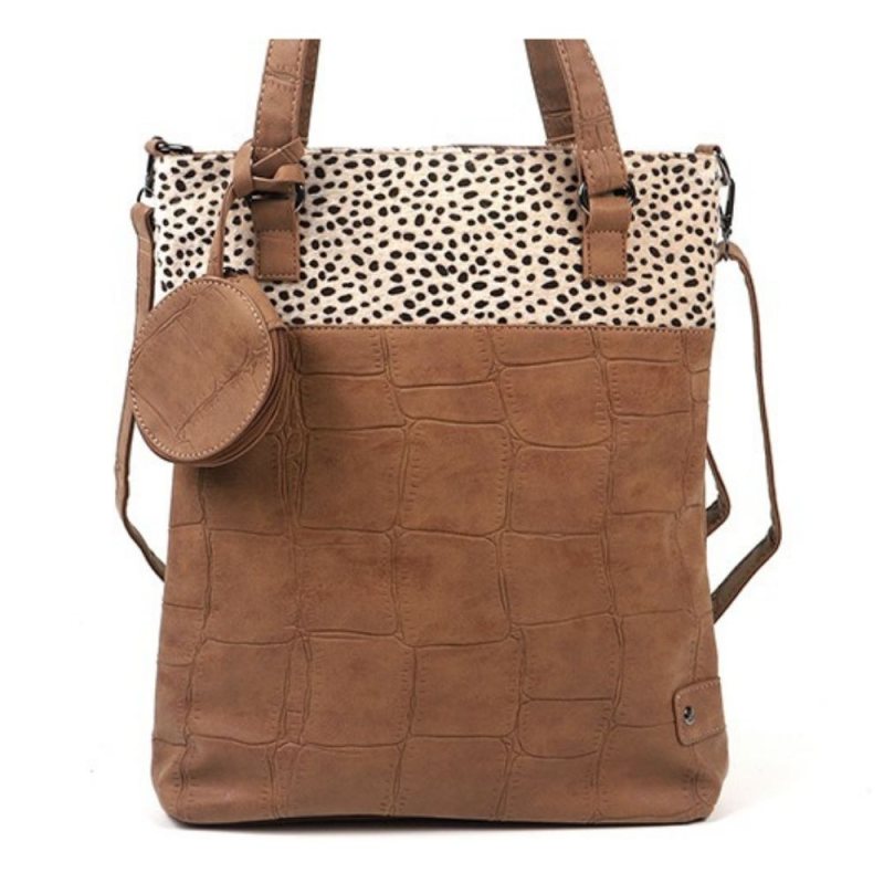 Handbag with shoulder strap / Lyon - Camel