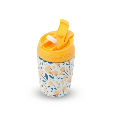 Thermos Isotherme Fleurs Boutons d'Or En Inox | Gecodart