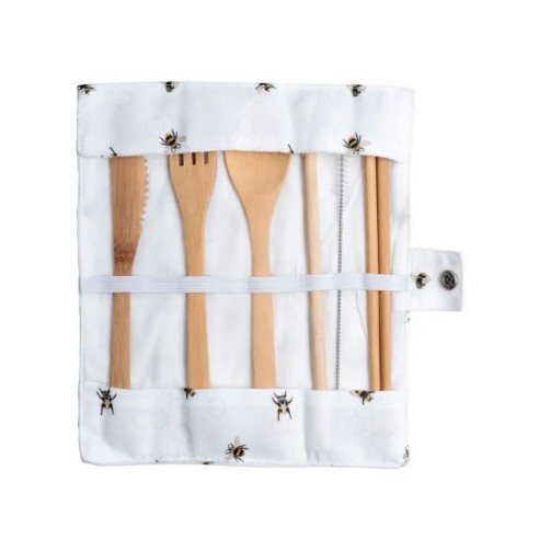 Bamboo Cutlery Set - Bee