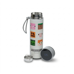 Gourde Isotherme Minecraft en Acier Inoxydable avec Thermomètre Digital